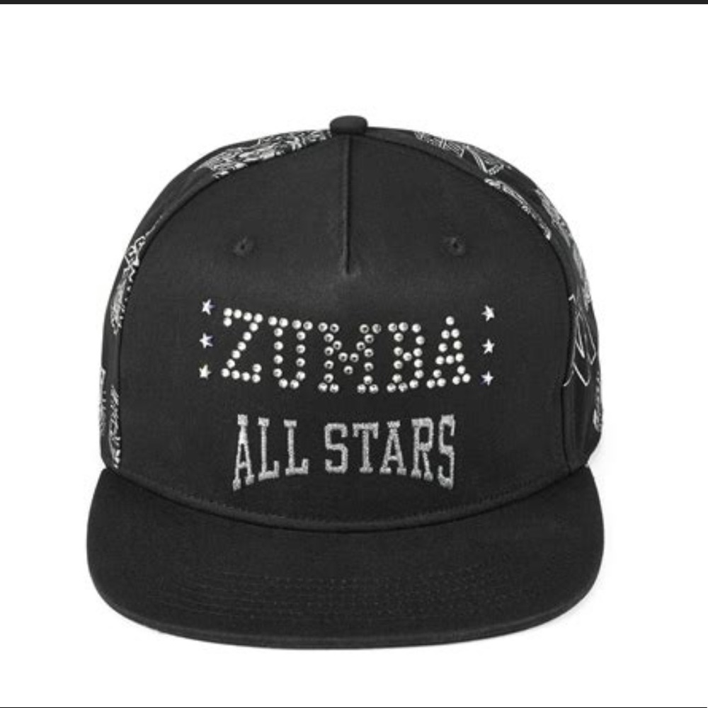 Swarovski Crystal BlackWhite Adjustable Hat Zumba